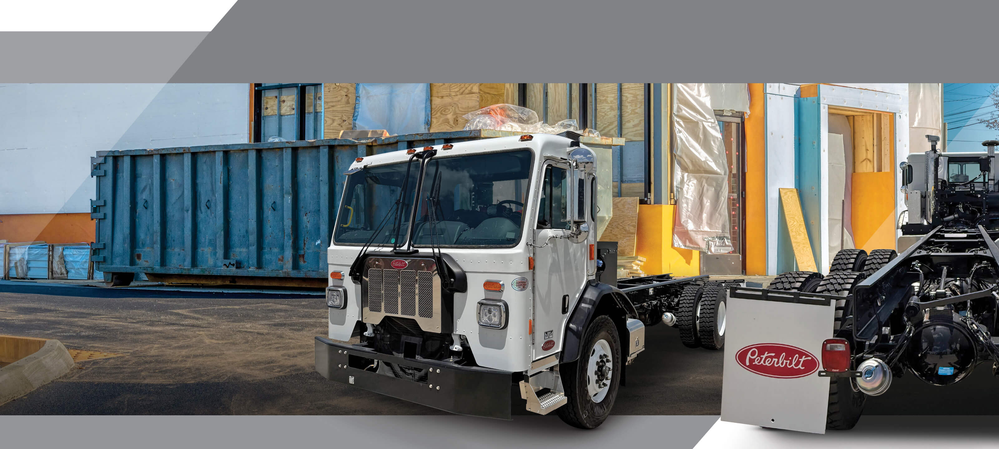 Front and back view of Peterbilt Model 520 truck