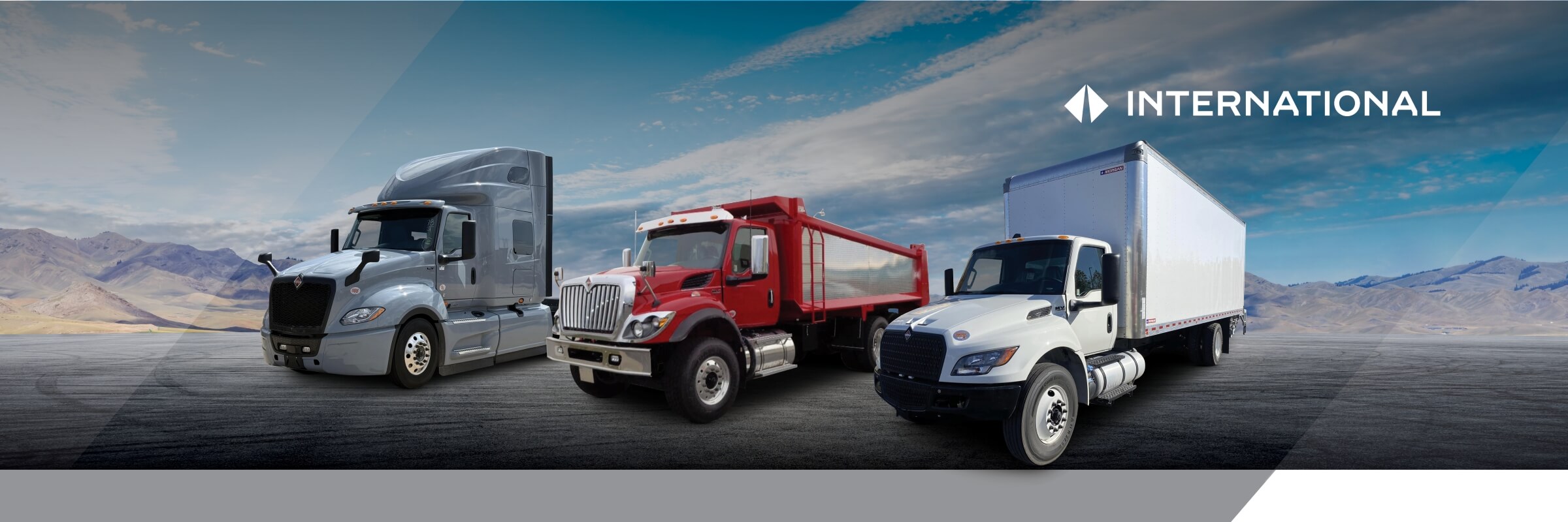 International LT Series Sleeper, HX Series Dump Truck and MV Series Box Truck