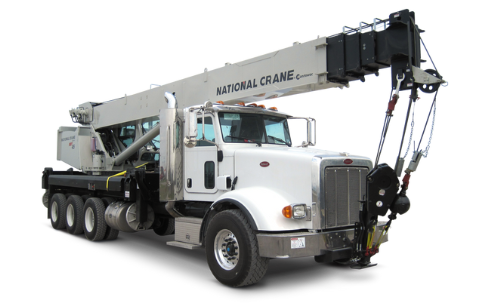 white crane truck