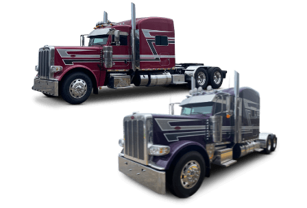 Two semi tractors with custome strip kits
