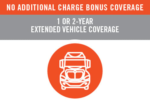 1 or 2-year extended vehicle coverage available at no additional charge
