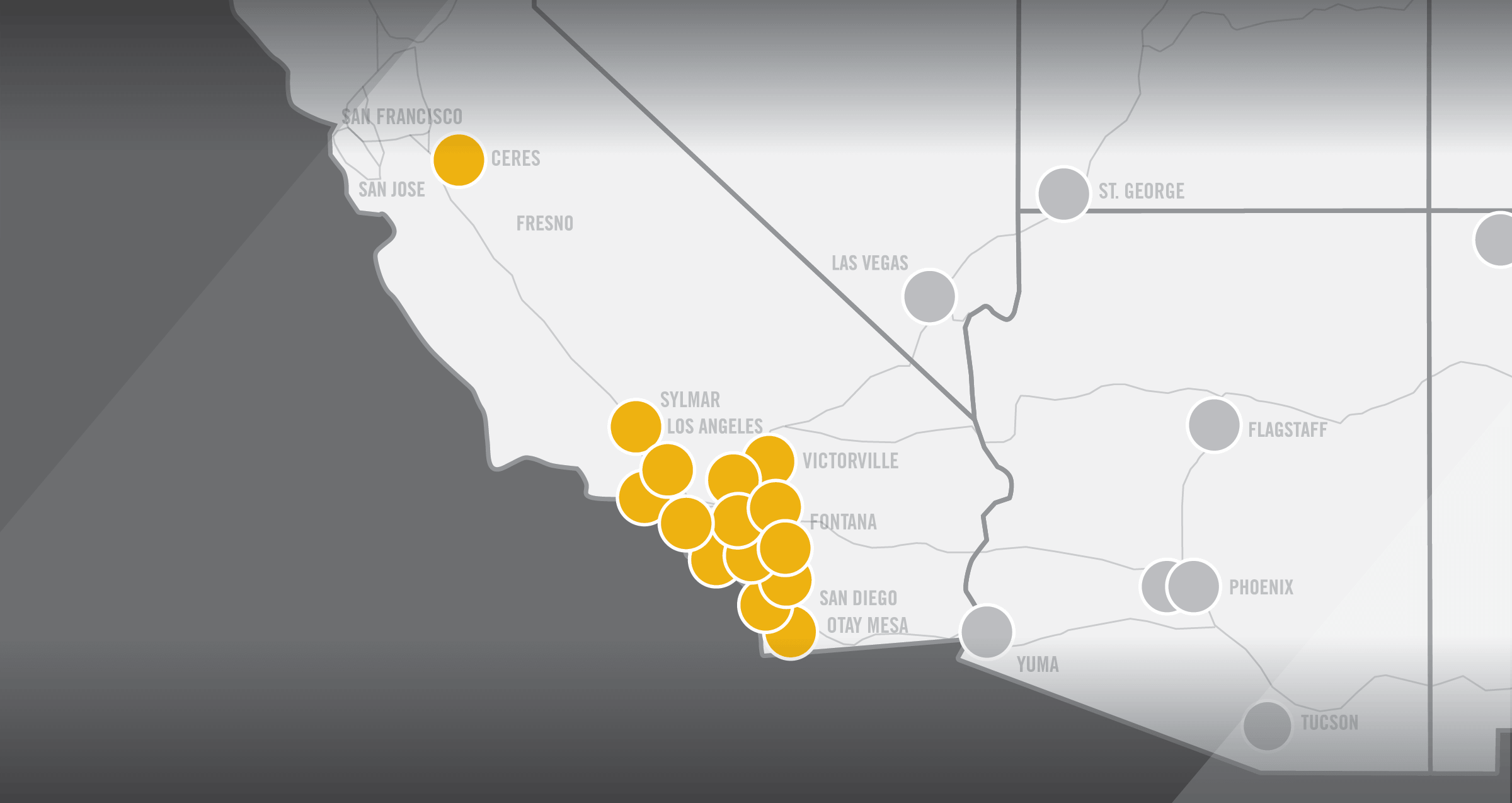 Map of Rush Truck Centers California Region