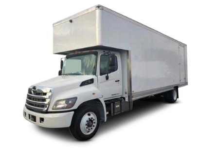 White Hino moving truck