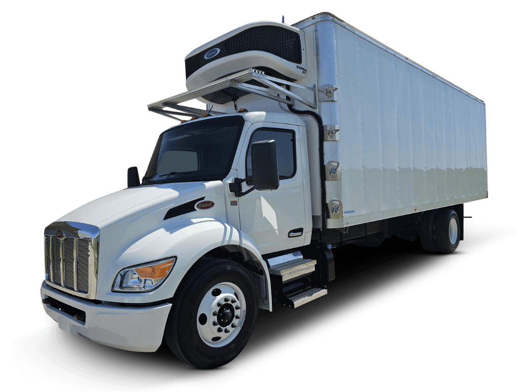 White Peterbilt refrigerator truck | Reefer truck | reefer trucks for sale | Refrigerated Truck