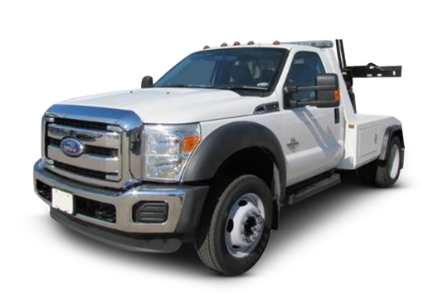 White Ford tow truck