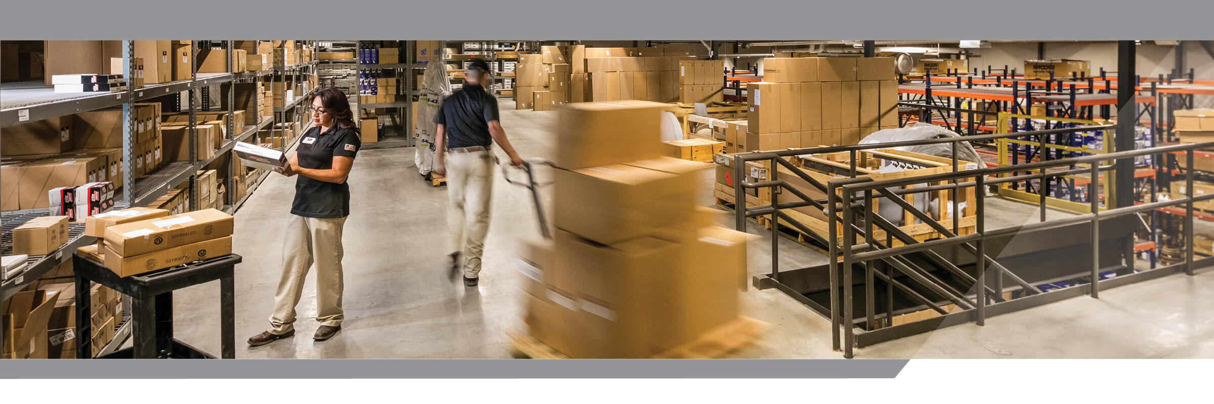 Rush Truck Centers employees in parts warehouse