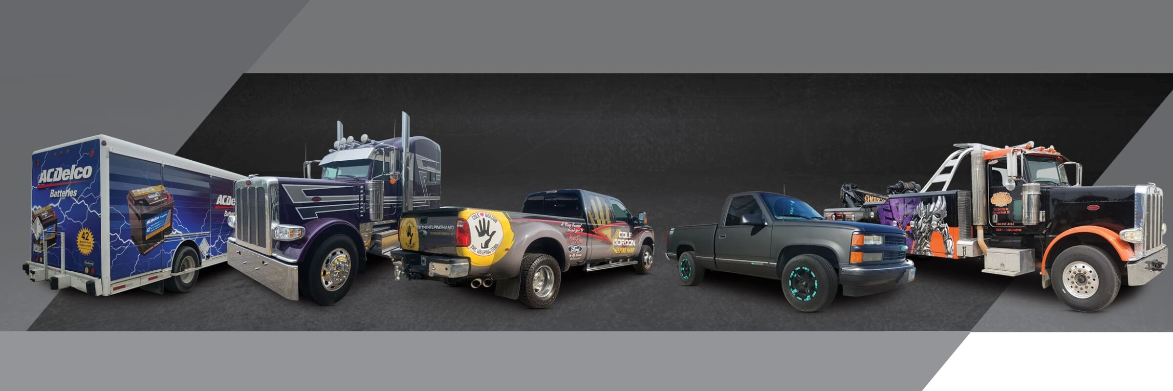 Trucks with custom graphics from Houston Vehicle Graphics