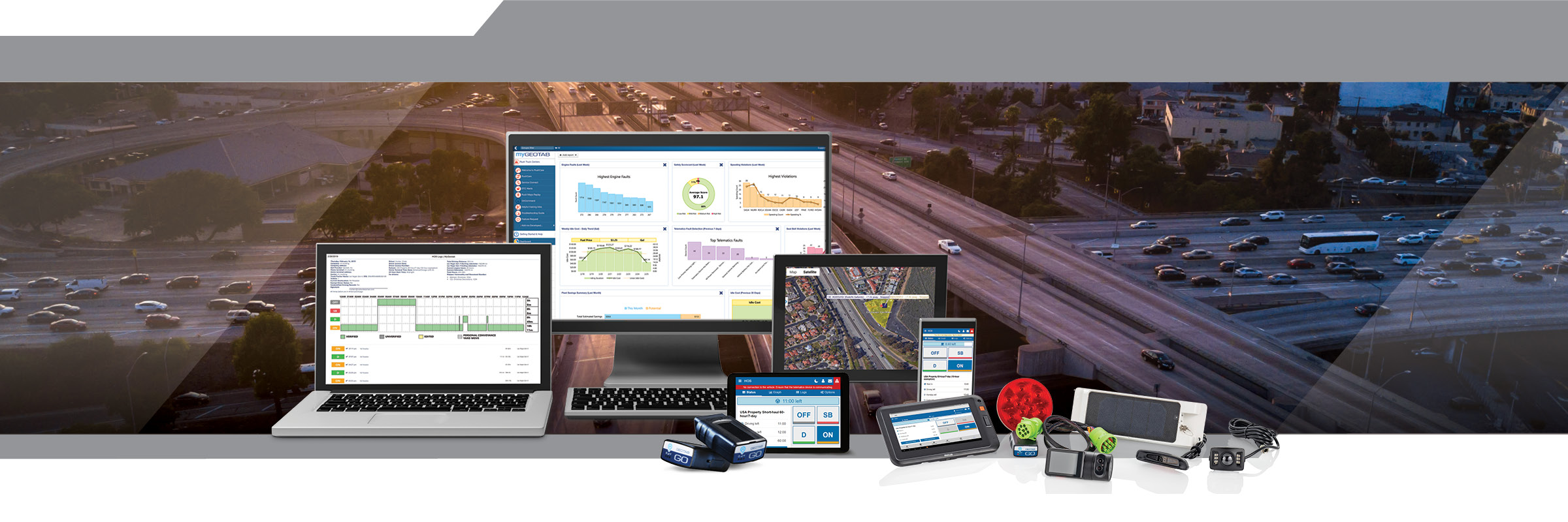 Telematics hardware devices and dashboards